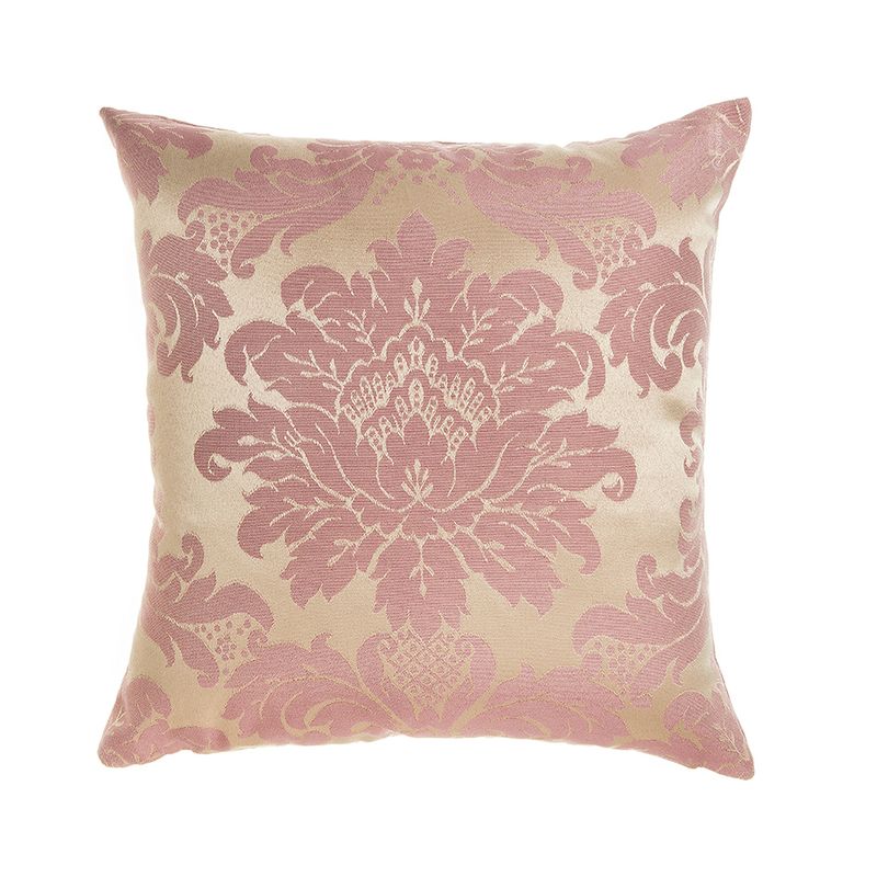 Enrolado Tecidos - almofada-tecido-jacquard-rosa-envelhecido-e-dourado-medalhao-tradicional