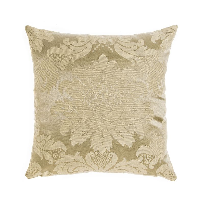 Enrolado Tecidos - almofada-tecido-jacquard-bege-escuro-fendi-medalhao-tradicional
