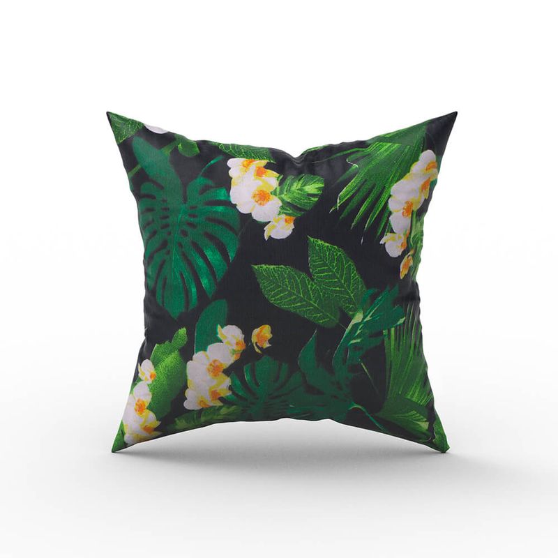 Enrolado Tecidos - capa-de-almofada-em-tecido-impermeavel-acqua-orquidea-preto