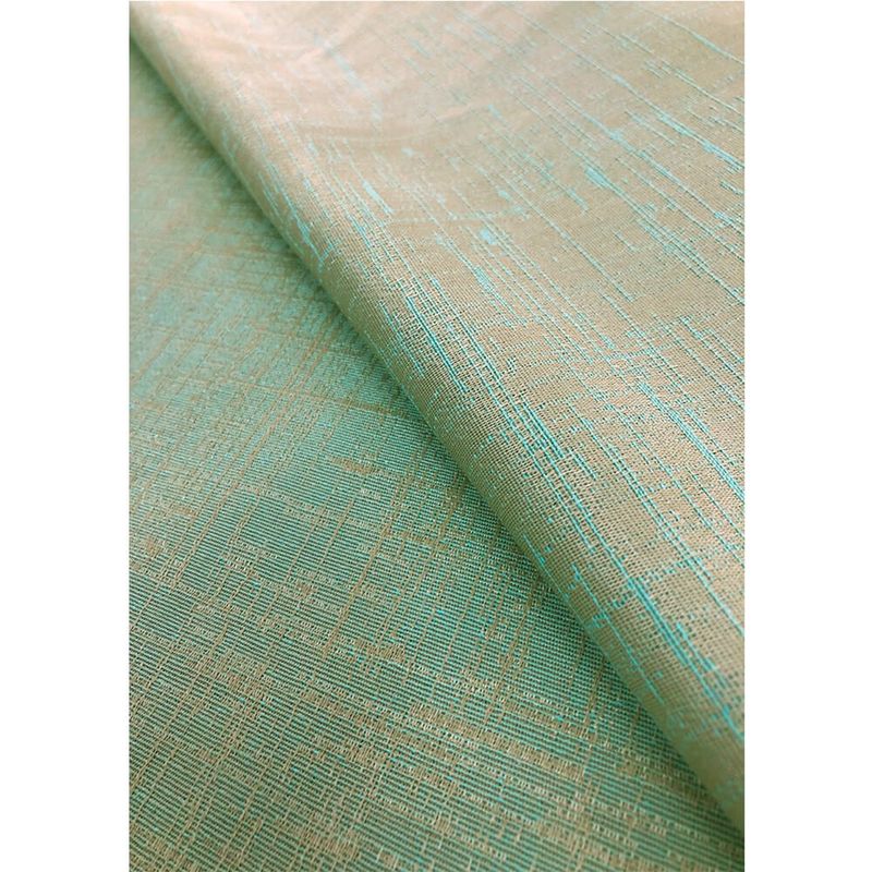 Enrolado Tecidos - tecido-jacquard-dourado-e-turquesa-falso-liso-tradicional-280m-de-largura